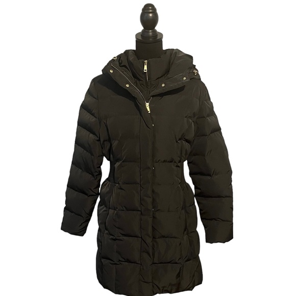 Cole Haan Jackets & Blazers - COLE HAAN Signature Women's Black Hooded Down Feather Fill Puffer Coat Size L
